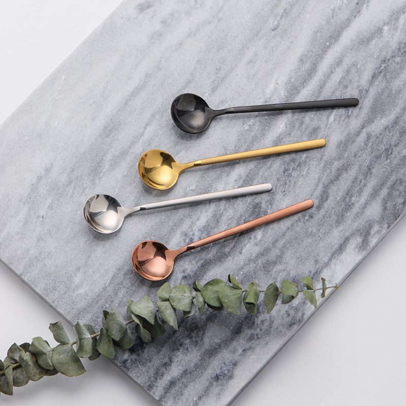 Direct From The Maufacturer: 304 Stailess Steel Coffee Creative 13cm Dessert Stirrig Roud Spoo, Titaium Small_voghion.com