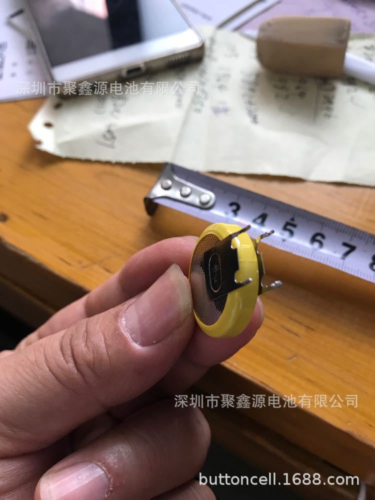 正负极E+直脚距10mm3VCR2450焊脚电池