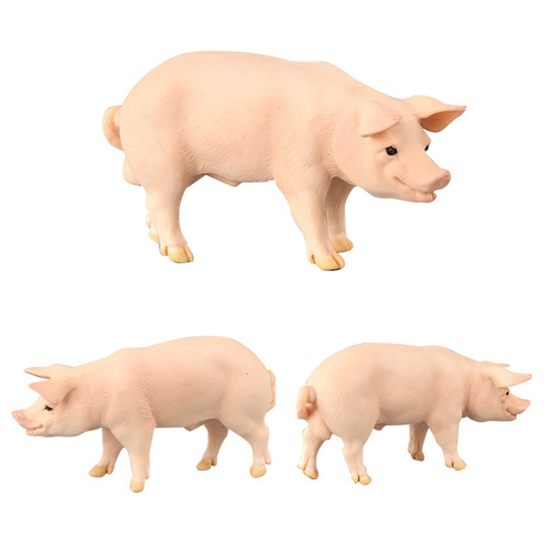 Simulation Vietnamese Pig Male Female Animal Model Solid Plastic Children's Toy Office Ornament