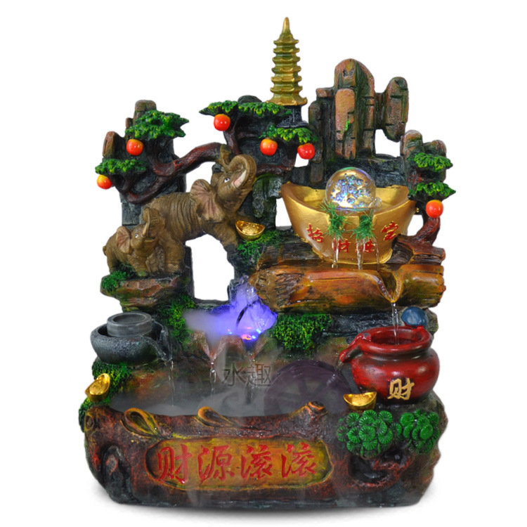 纯手工树脂大象工艺品大元宝微景观假山山水装饰品批发活动赠品