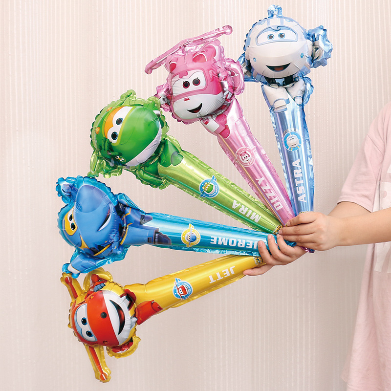 super Flying Man Blow stick children birthday Toys Cheer gift Up stick balloon customized logo