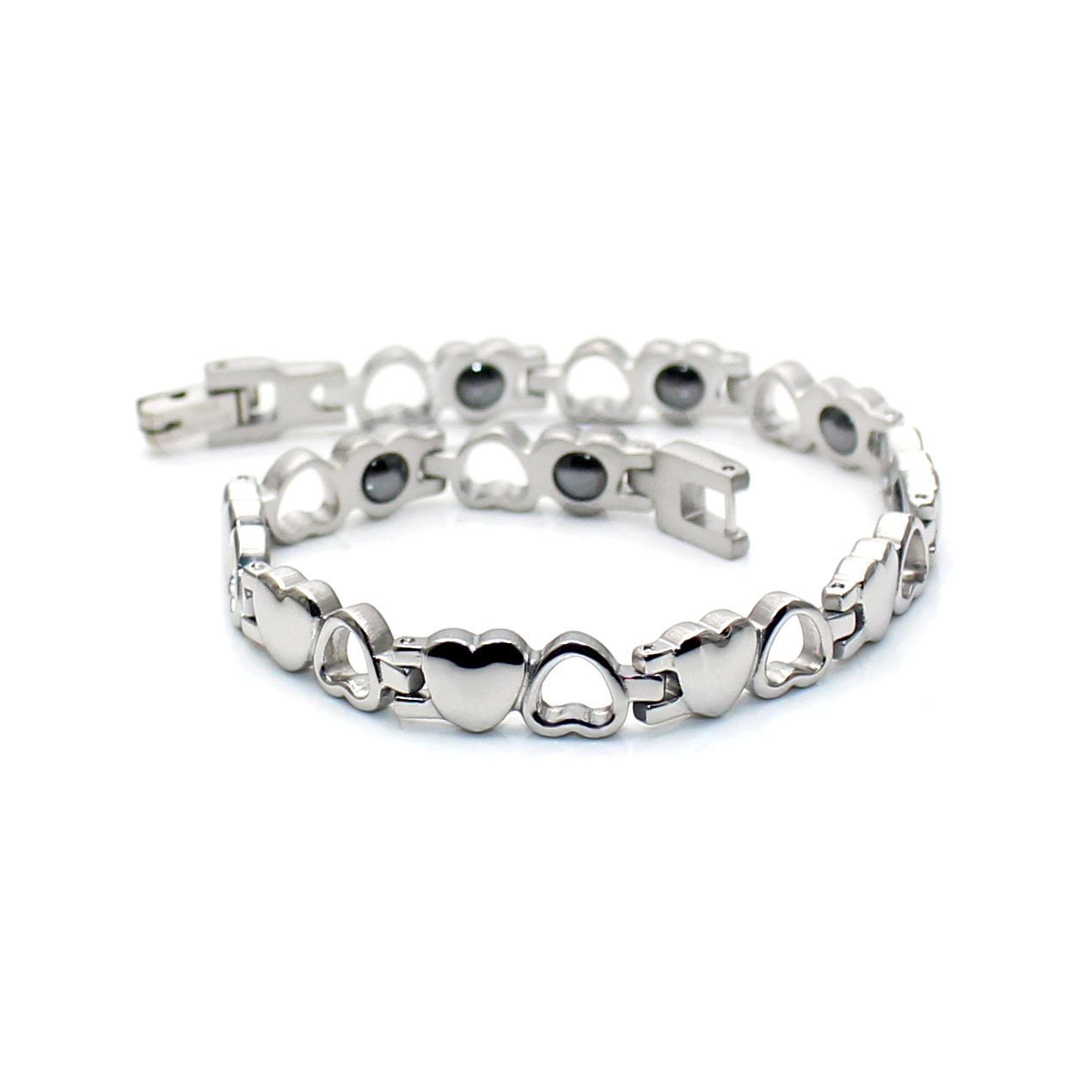 Heart Shape Pattern Couple Gender Original Design Heart Shape 304 Stainless Steel Polishing Couple Bracelets