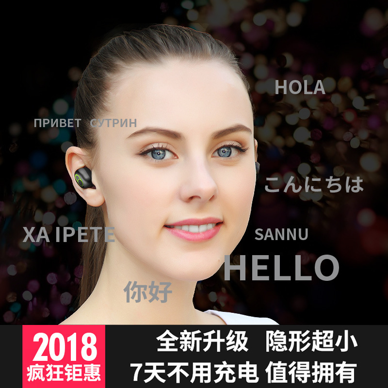 OGORUS cross-border e-commerce sports Real Wireless Mini Bluetooth headset single earplug in-ear hanging ear stand