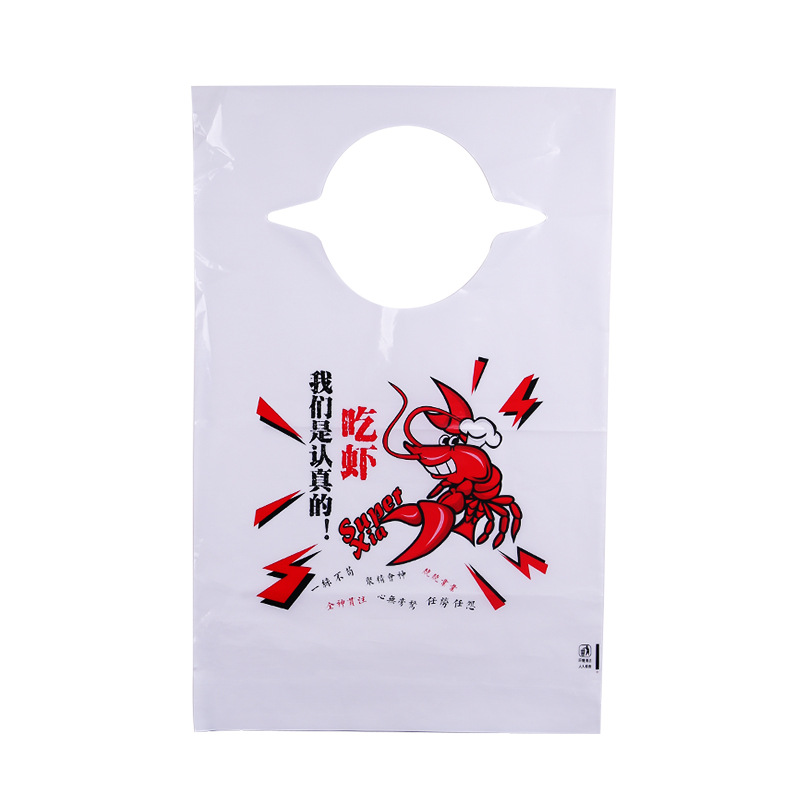 Manufacturers custom pe disposable Plastic apron Bibs lobster Hot Pot Restaurant adult apron logo