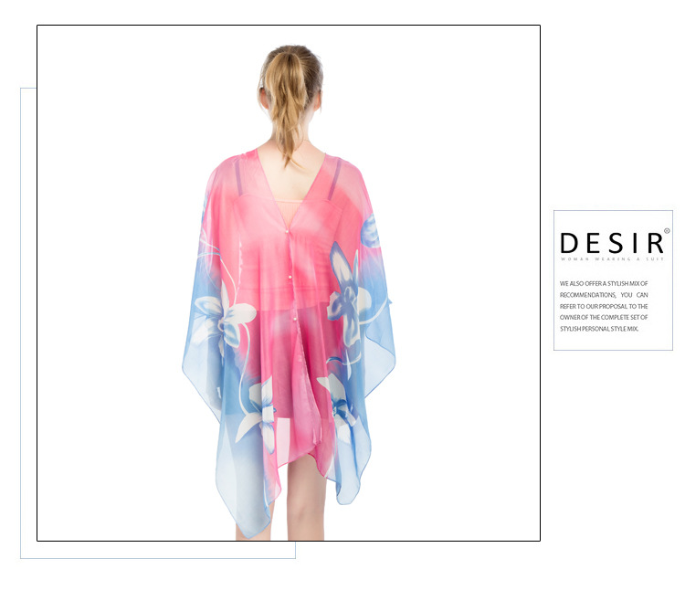 夏季防晒披肩厂家 印花雪纺丝巾 女士围巾披肩厂家