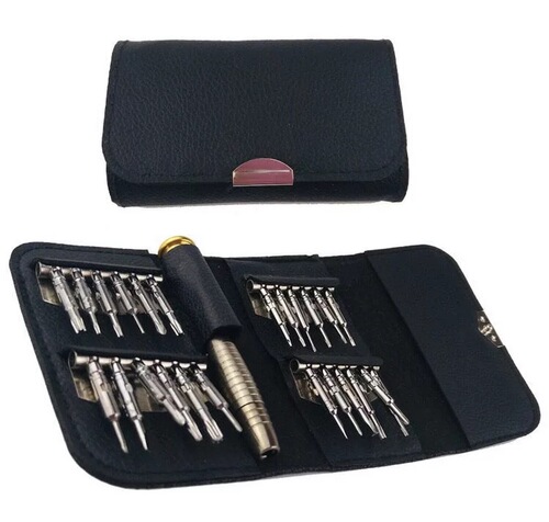Multi-functional screwdriver car spare tools manual flathead and cross-shaped precision portable mini purse set