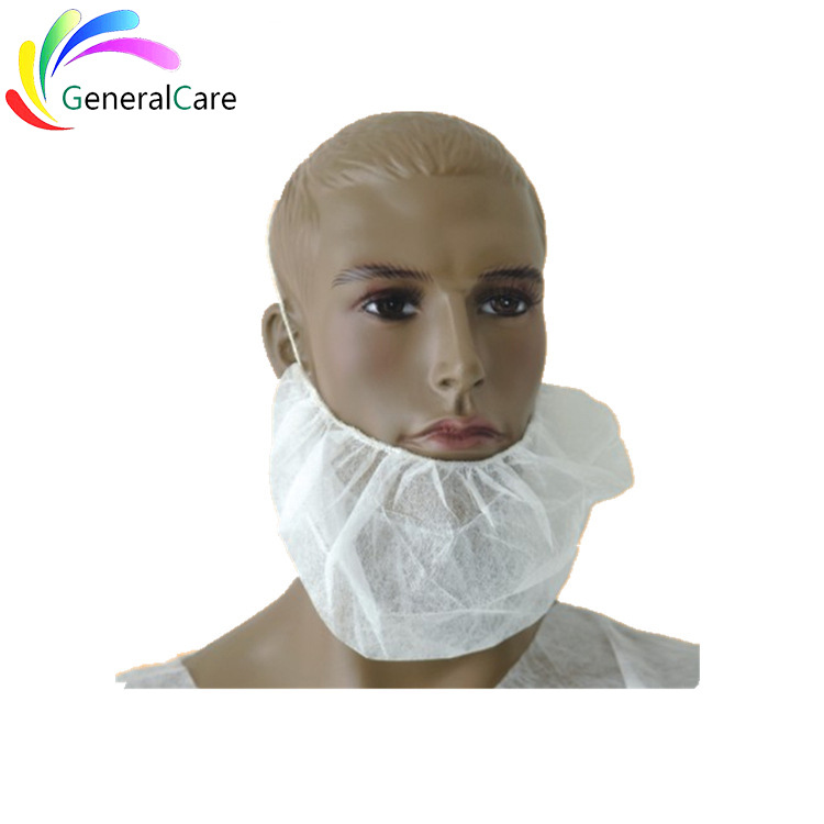 仙桃厂直供爆款一次性胡须套无纺布尼龙网眼防尘透气单双筋须面罩