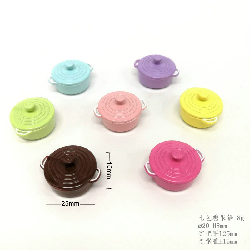 Мини-Кукольный дом аксессуары кухня сцена посуда аксессуары Моделирование [Карманный семь цветов эмали горшок]