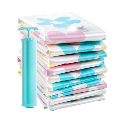 11 pieces of vacuum compression bag with hand pump large size vacuum bag for quilt clothes storage 