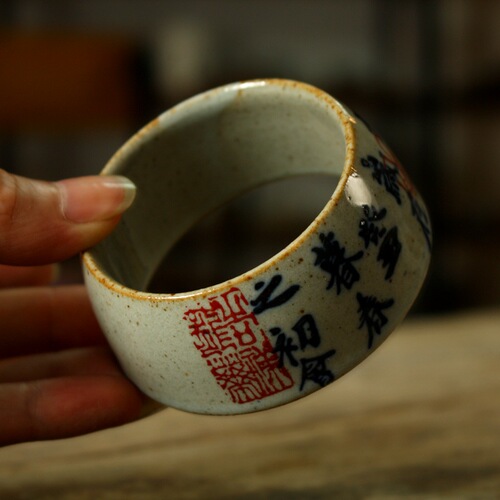 Yizi pottery Kung Fu tea set, tea ceremony accessories, hand-painted, coarse pottery tea drain, ancient pottery tea filter, round holder