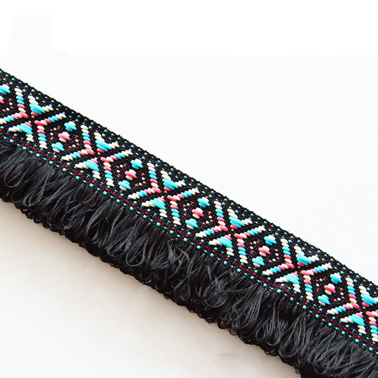 生产纺织辅料装饰用花边  6cm织带编织流苏地毯边量大优惠