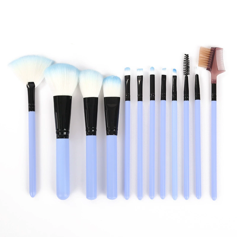 Makeup Brush Set, 12-Piece Portable Travel Kit, Soft Synthetic Bristles, Carrying Tube