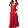 Colored dress, long skirt, Amazon, children's clothing, with short sleeve, wish, ebay