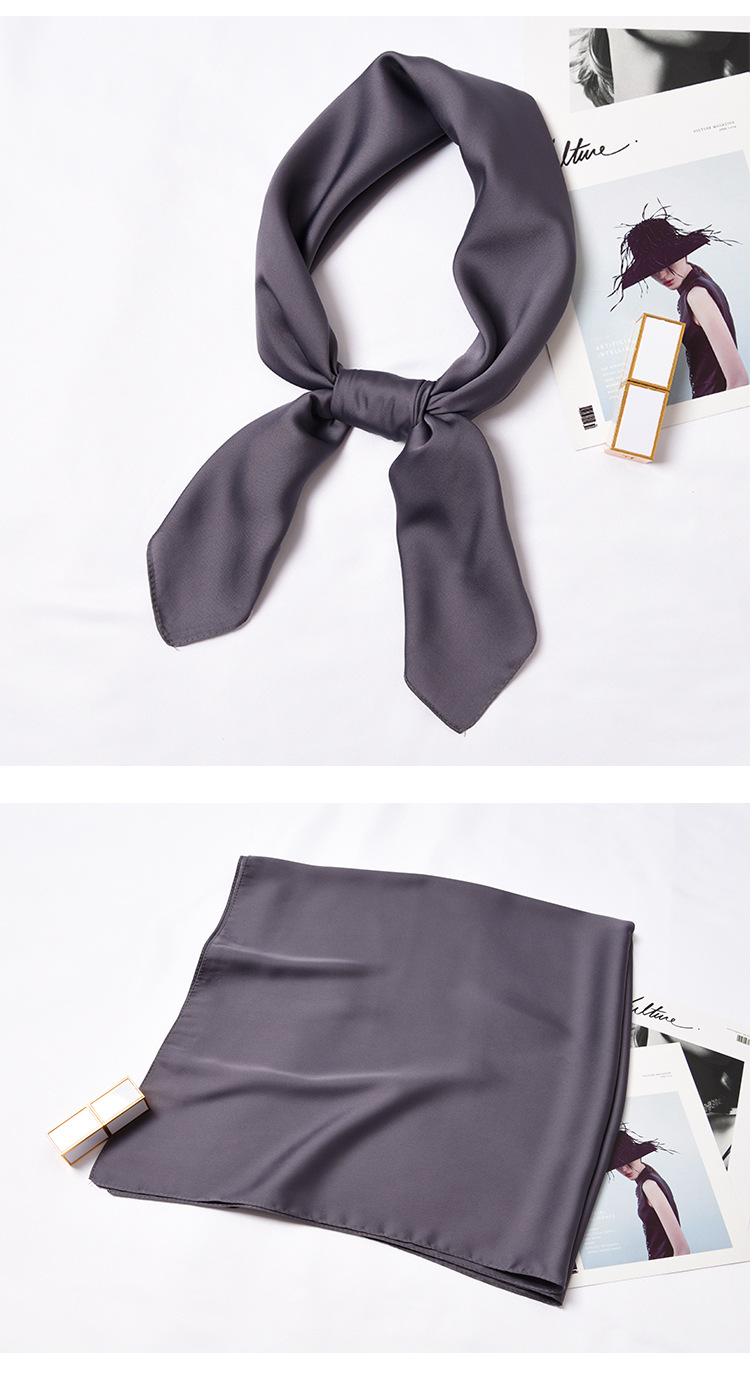 123g Weight Silk Scarf Classification Daily Occasion Satin Material Solid Color Pattern Summer, Spring, Autumn Season Women'S Gender Simple Style Style Women's Simple Style Solid Color Satin Silk Scarves 25