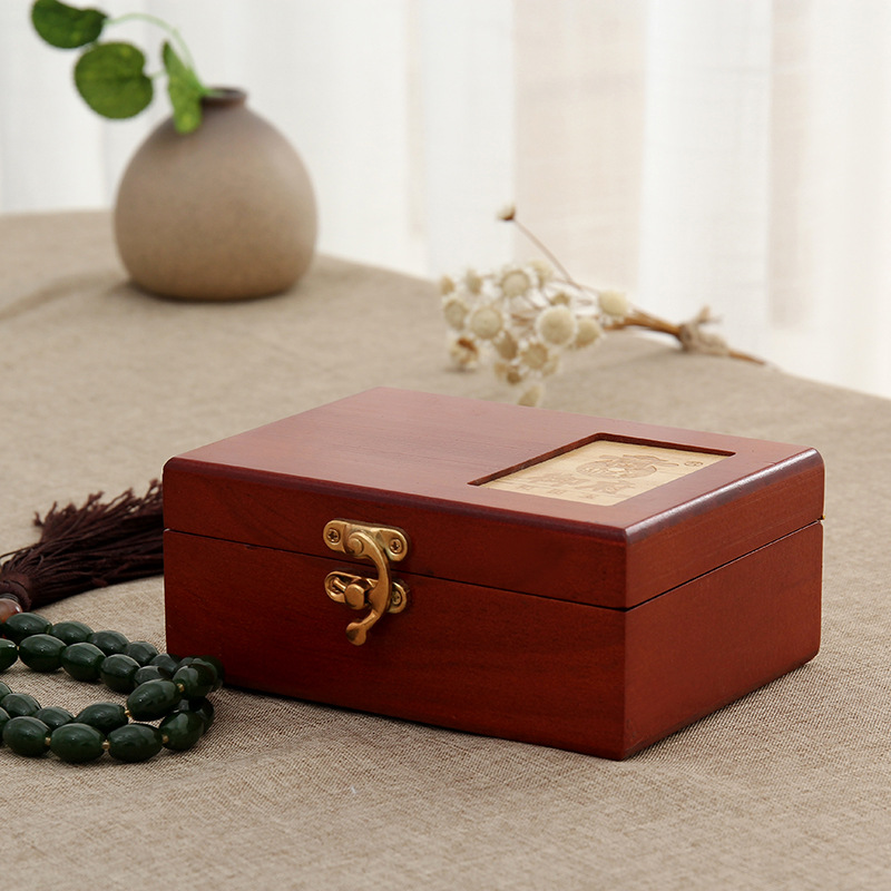 仿红木创意包装盒玉石古董收藏盒可定制宝石收纳展示盒贵重礼品盒|ru