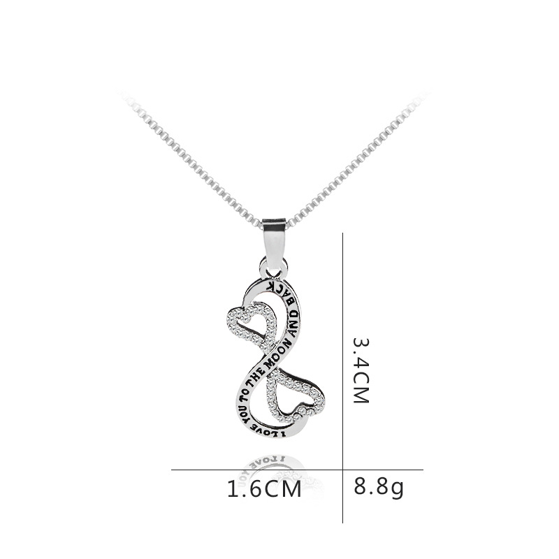 New Love You To The Moon And Back English Letter Geometric Pendant Clavicle Chain display picture 2