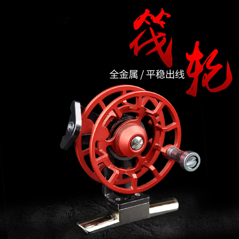 魚線輪金屬前打輪超輕矶釣冰釣飛釣手車輪筏竿閥伐輪漁具配件