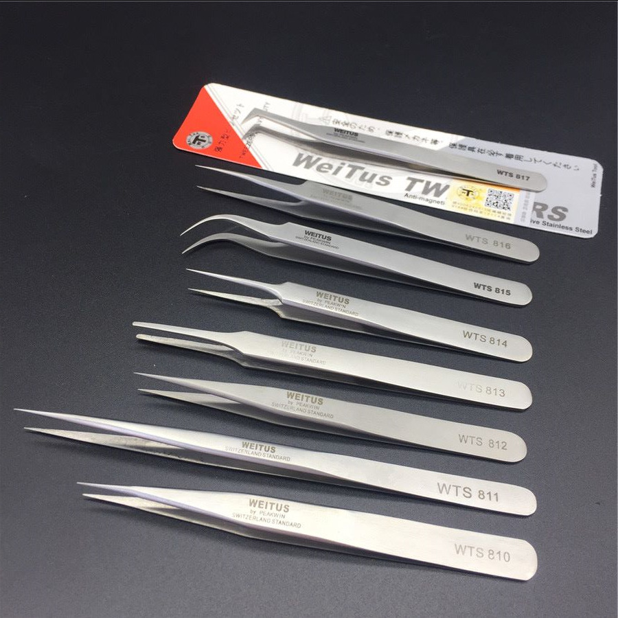 不锈钢镊子尖头diy手工手账美甲咕卡镊子手机维修工具夹子批发