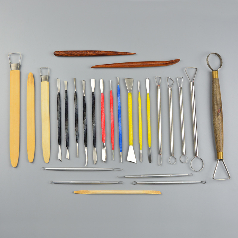 26件套雕塑工具精雕油泥目结土diy雕刻软陶工具刀泥雕套装