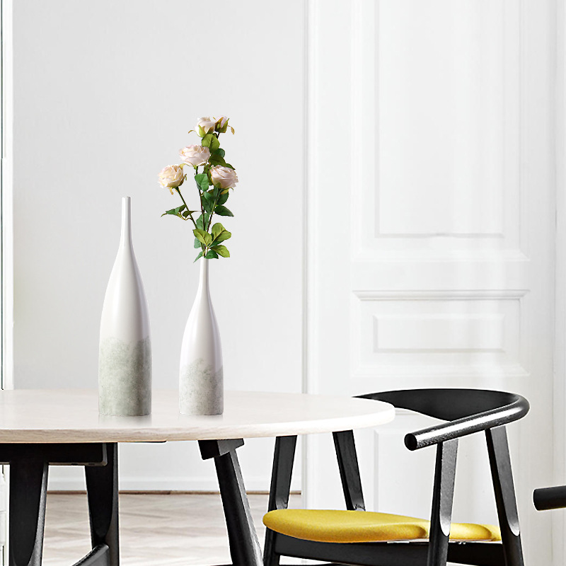 Hotel nórdico florero de cerámica decoración simple sala de estar habitación modelo nórdico decoración suave tamaño hogar flor seca dispositivo