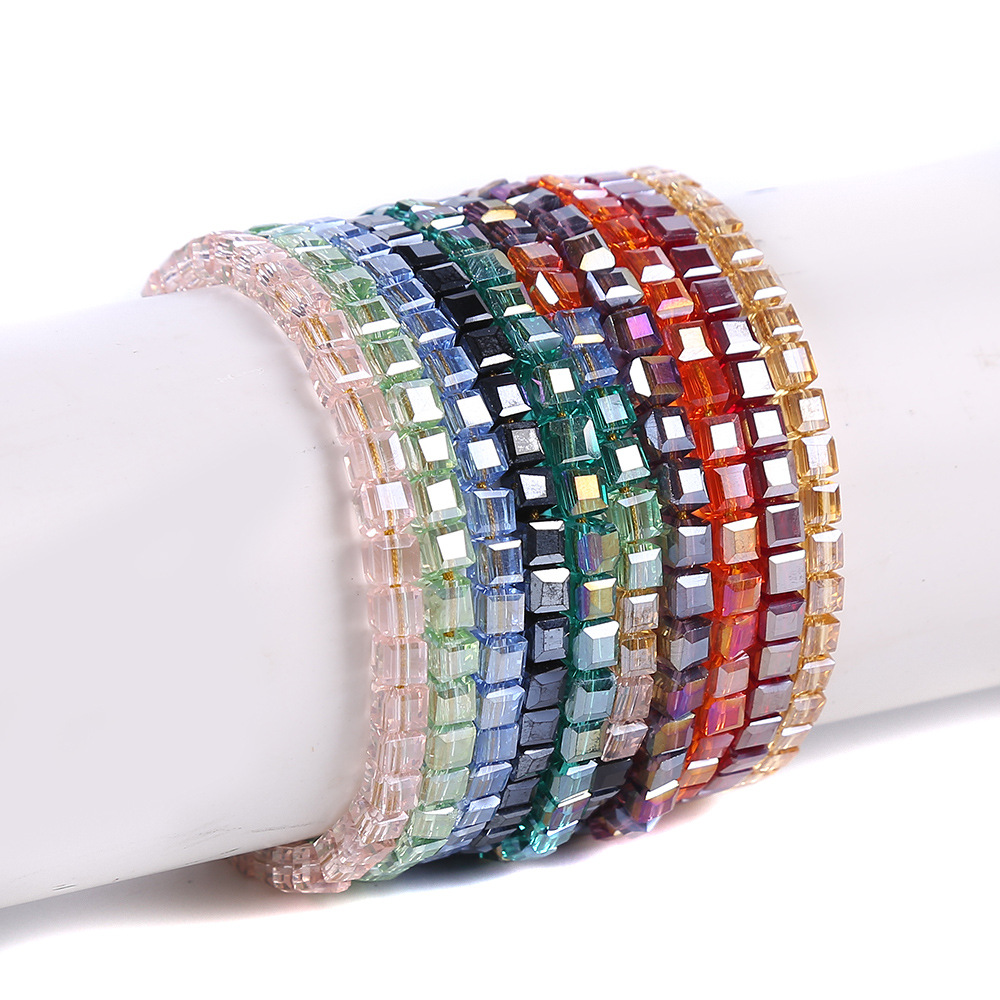 Ethnic Style Square Glass Beaded Women's Bracelets 1 Piece display picture 2