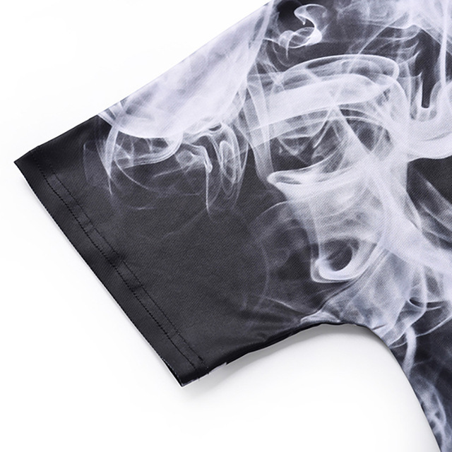 New Art Smoke 3D Printed T-shirt Street Loose Men’s T-shirt Summer 