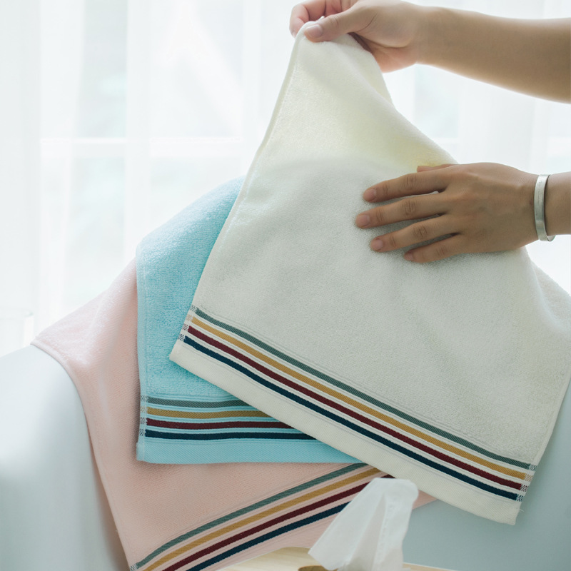 厂家直销纯棉条纹素色断档大毛巾 批发广告礼品加厚家用洗脸面巾