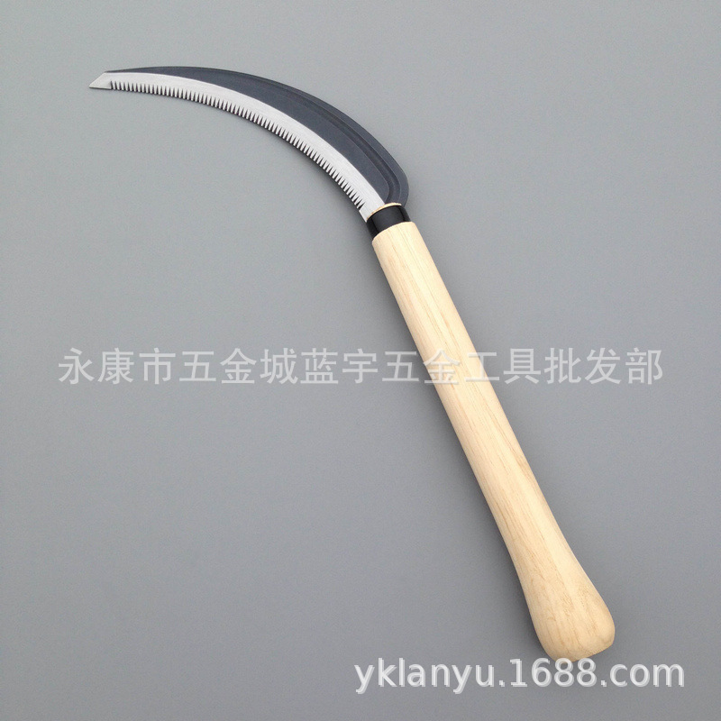木柄SK5钢解体镰 锯镰刀野菜收割花园打理采收割草园艺工具