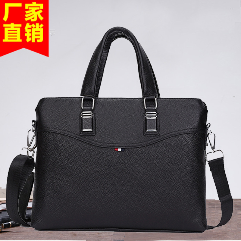2020 new pattern genuine leather man Handbag Top layer leather business affairs Briefcase Inclined shoulder bag Computer package On behalf of