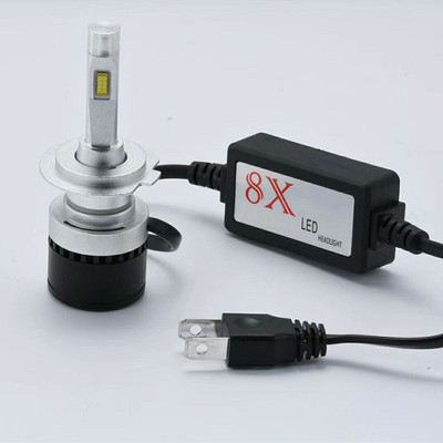 X8高亮瞬启汽车改装汽车LED大灯H1H4H7 90059006灯泡 汽车前大灯|ms