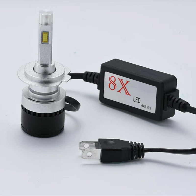 X8高亮瞬启汽车改装汽车LED大灯H1H4H7 90059006灯泡 汽车前大灯|ms