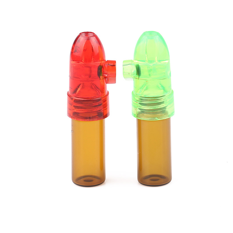 2019 Premium Aqcrylic Plastic Snuff Powder Dispenser Snorter Bullet Rocket Shape Nasal Snuffer