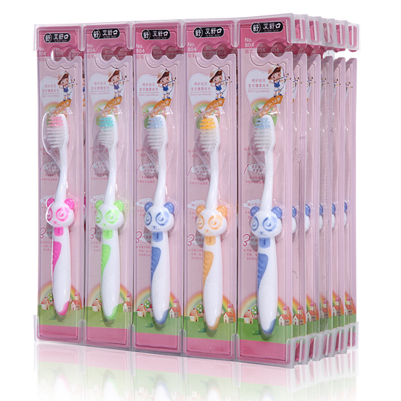 艾舒口厂家直销小头软毛儿童牙刷 卡通宝宝细毛牙刷一元百货批发