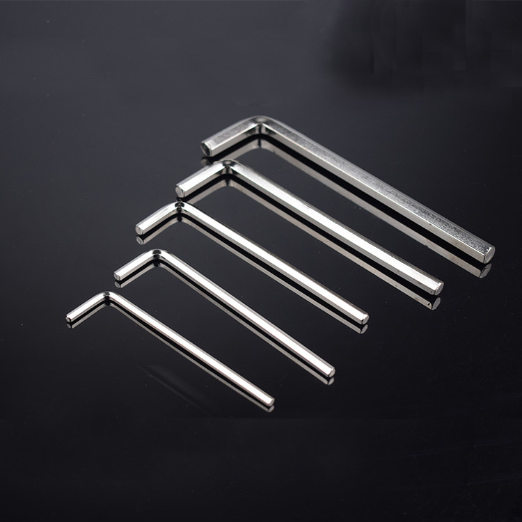 厂家配套平头内六角扳手1.5~19mm镀镍加硬公制汽修中长六角扳手|ms