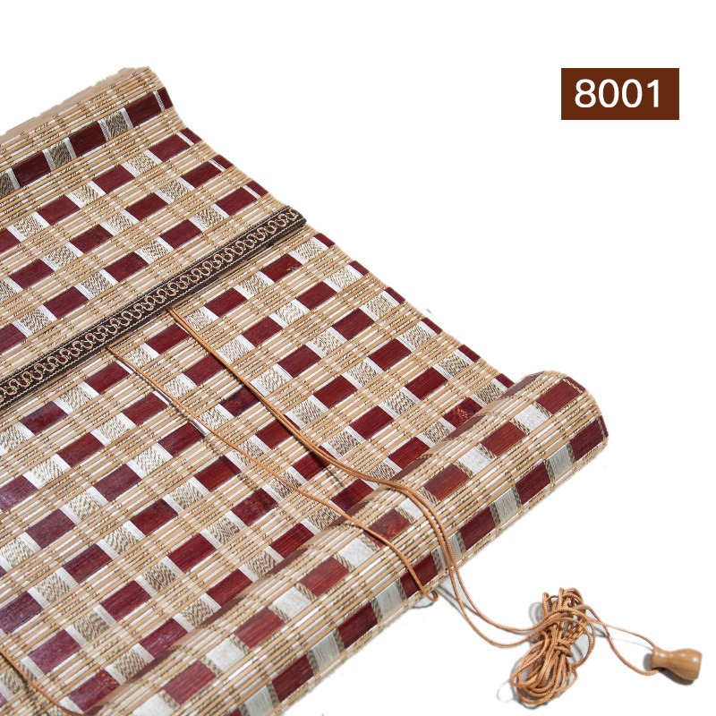 Bamboo Curtain Roller Blind Hand-operated Sunshade Office Balcony Partition Scroll Curtain Sliding Door Curtain Finished Product