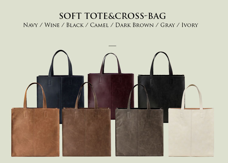 Korean version of fashionable PU leather shoulder bag, simple commuter men's and women's tote bag, square vertical crossbody large-capacity handbag_voghion.com