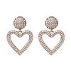 Metal earrings heart shaped, accessories, new collection, city style, European style