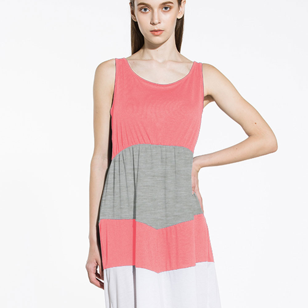 Bohemian Maxi Dress Color Block Design Sexy Style Comfortable Fabric Perfect for Beachwear or Summer Events