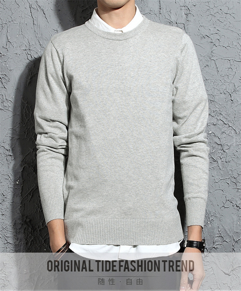 sweater Autumn and winter man T-shirts Korean Edition Solid Socket sweater men's wear Sweater Self cultivation Sweater