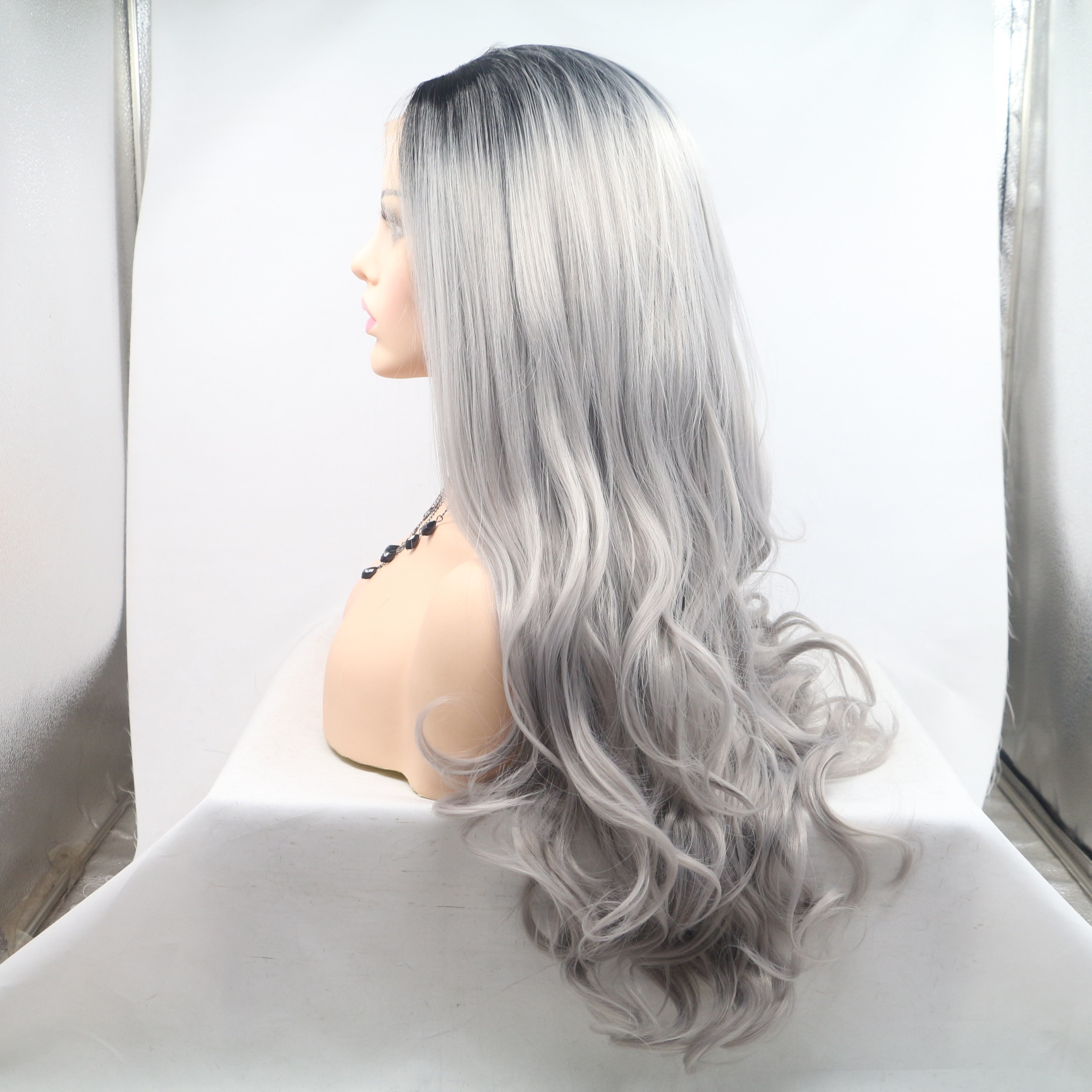 NEWLOOK PW1066 nueva moda peluca de cabello largo peluca de encaje peluca de enseñanza