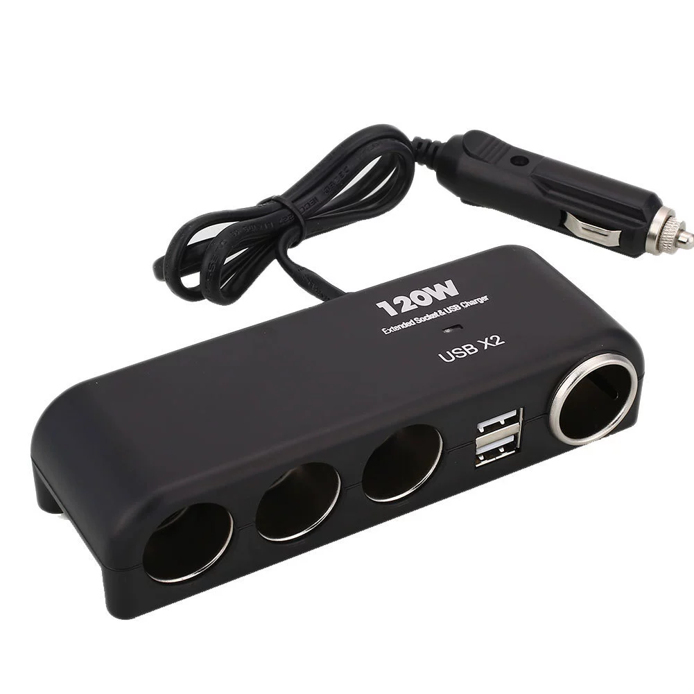 Хит продаж, автомобильный блок питания от одного до четырех человек, автомобильное зарядное устройство с двумя USB-портами, распределитель питания автомобильного прикуривателя от одного до четырех человек