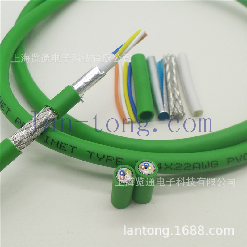 PLC PROFINET I/O 连接器RJ45 M12工业以太网总线电缆