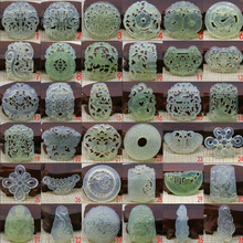 岫玉吊坠双面镂空貔貅平安扣仿古龙锁生肖龙凤玉佩DYI配饰挂件