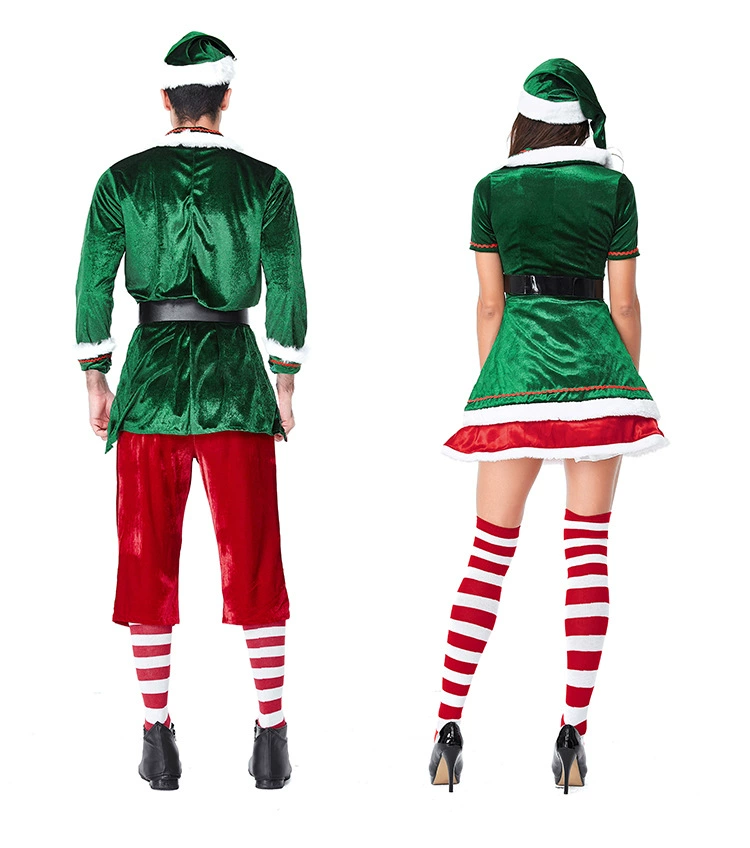 Cosplay&ware Ainclu Christmas Adult Womens Men Prestigious Santa Claus Helper Green Holiday Elf Cosplay Costume Sweet Dress Sets -Cosplayware Store 9459050218 1734513592.jpg