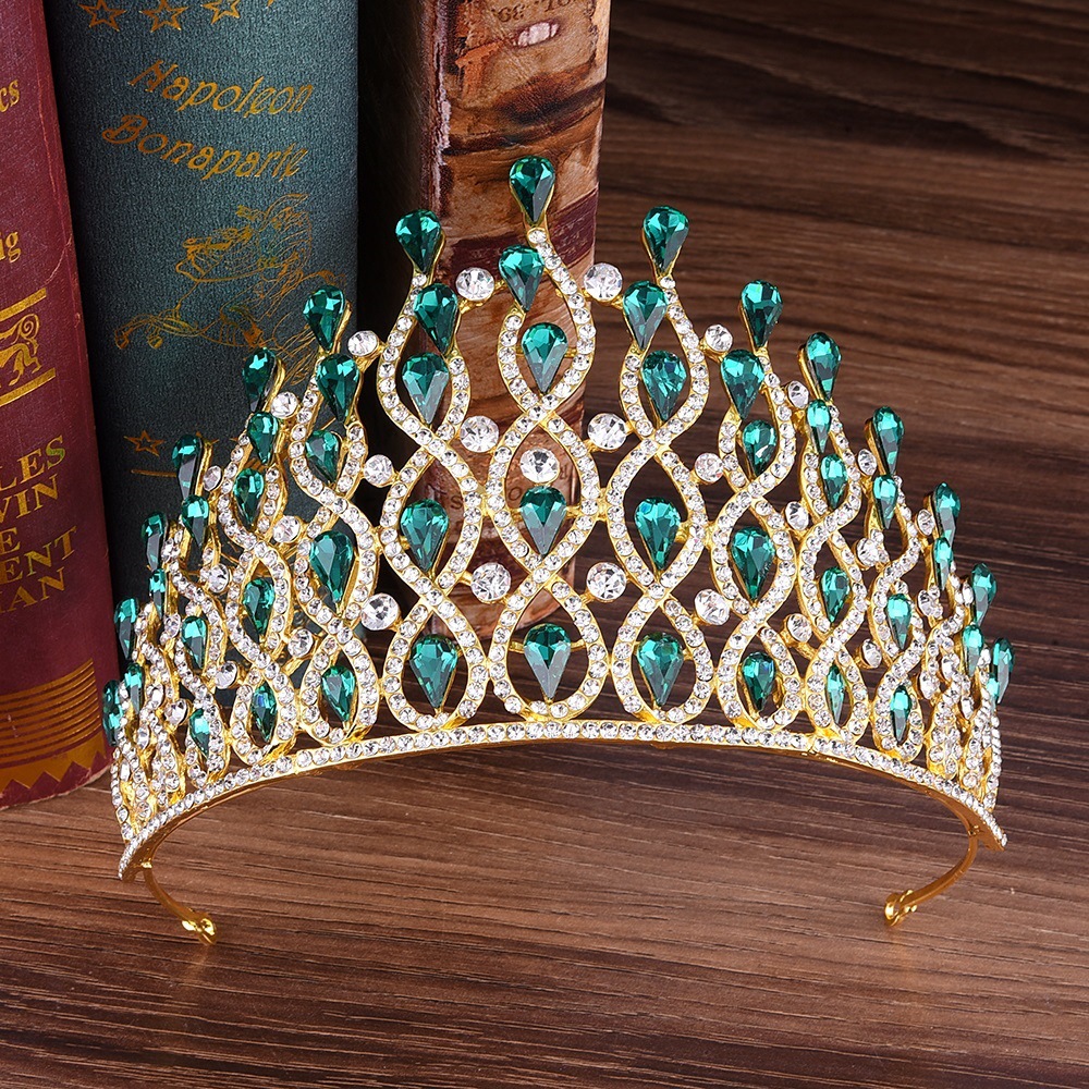 Fashion Water Droplets Alloy Inlay Rhinestones Crown 1 Piece display picture 8