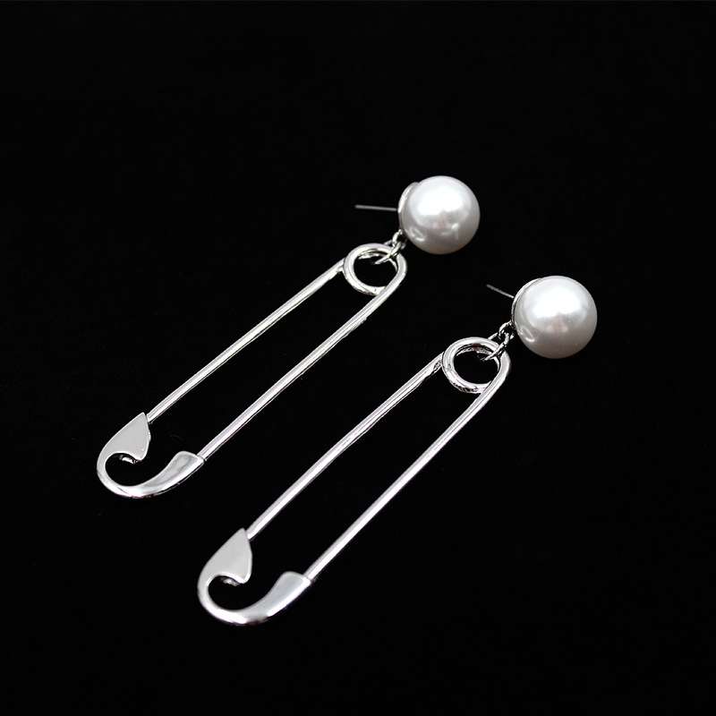 S925纯银防过敏幻乐之城耳环别针回形针耳饰耳钉厂家直销