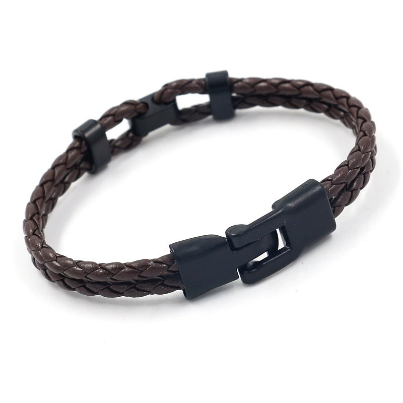 Black retro woven polyurethane bracelet, accessory, chain, (Cross-border trading), simple and elegant design