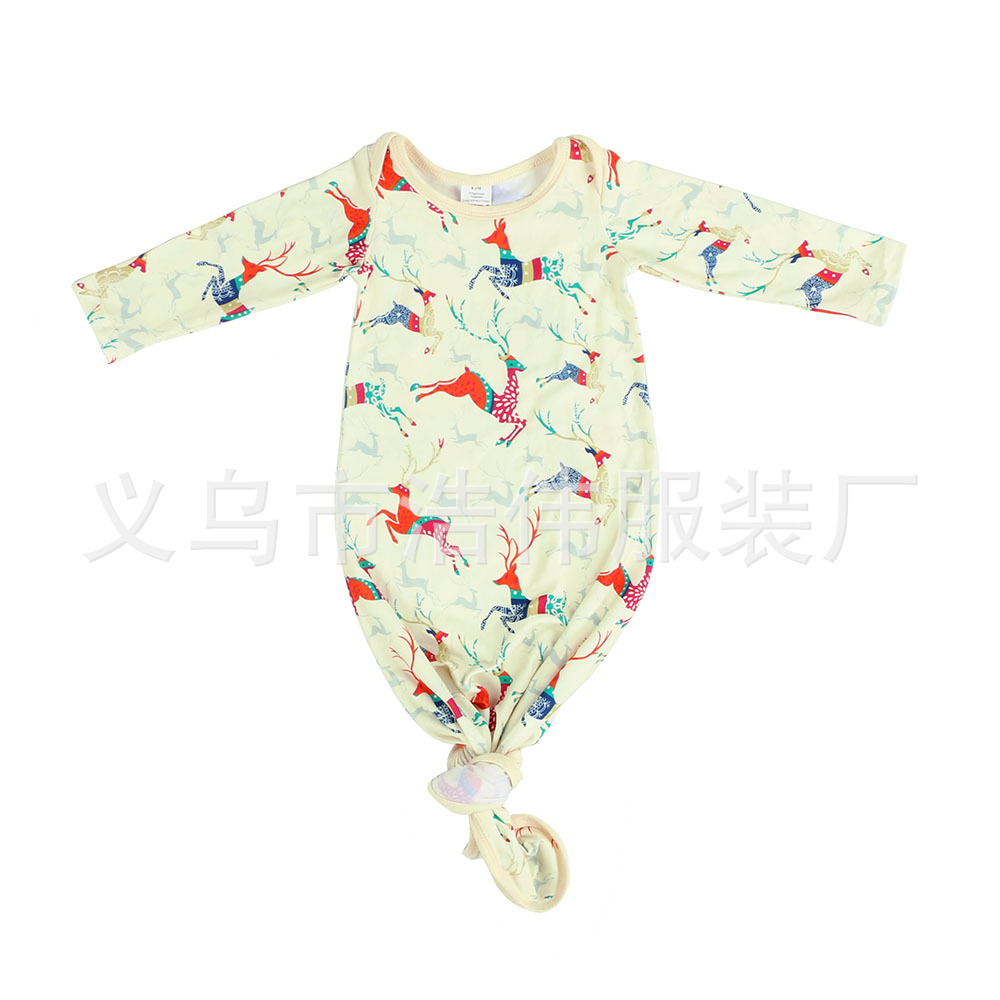 Europe and the United States foreign trade Christmas baby long sleeve sleeping bag clothes newborn hem knotted one-piece sleeping bag clothes