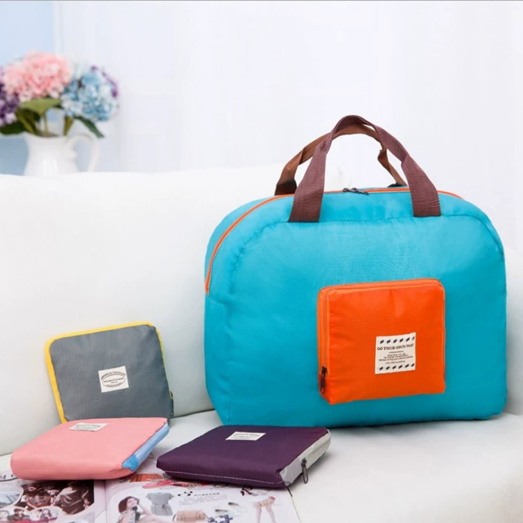 Nylon handheld luggage storage bag for traveling, one-shoulder bag, foldable waterproof bag, organizer bag, 2020
