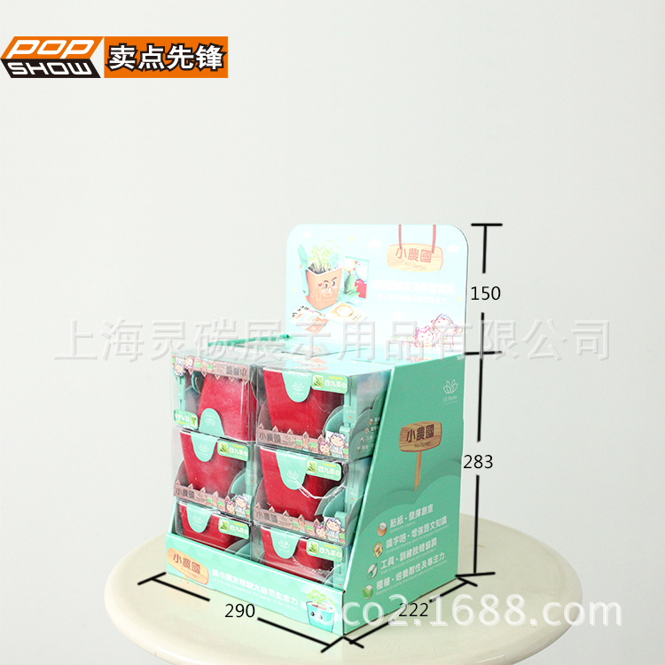 TL8152花盆菜园产品桌面收银台式纸展示架货架可折叠便携便携展架